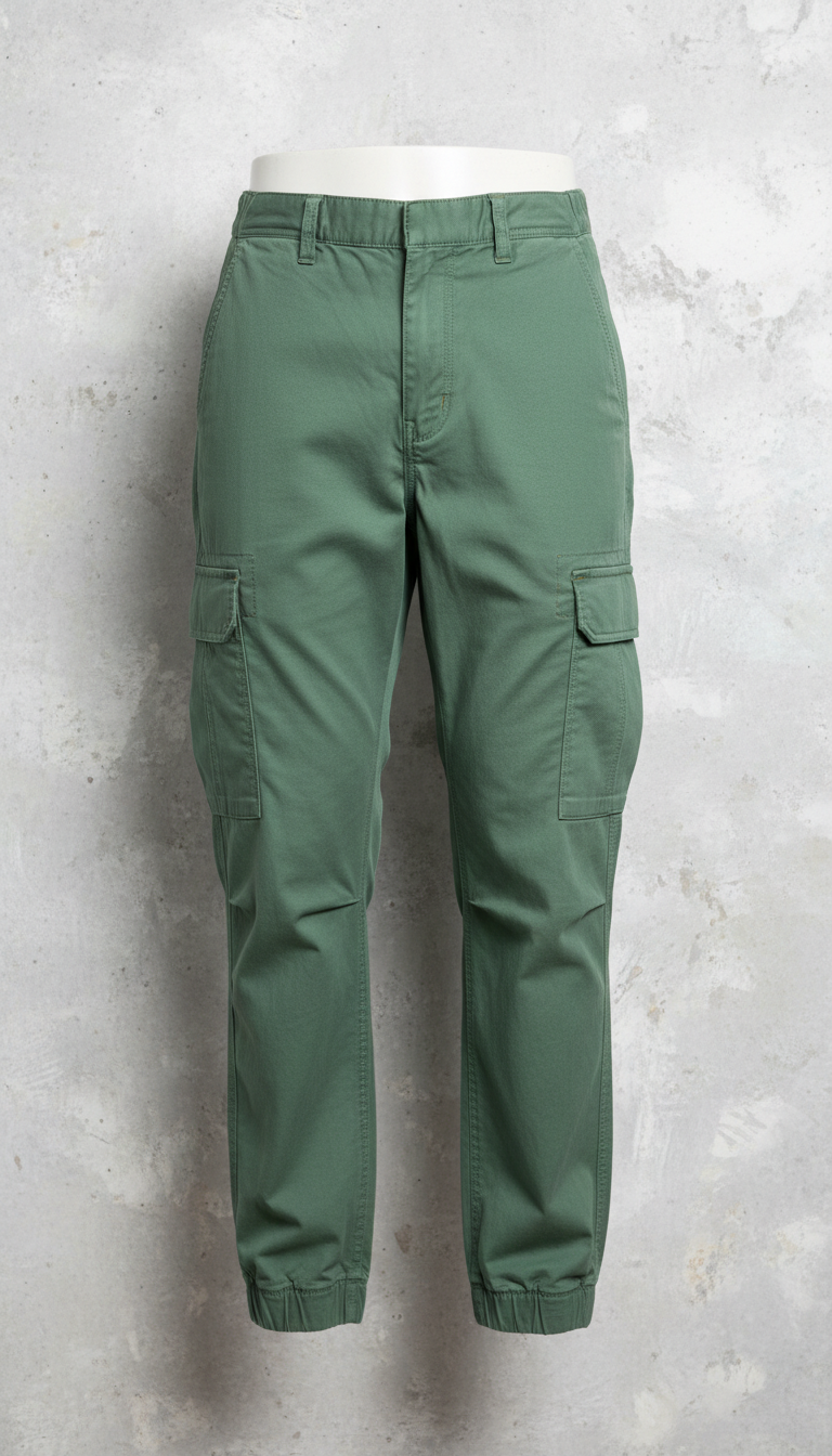 Spray green cargo pants with street dye